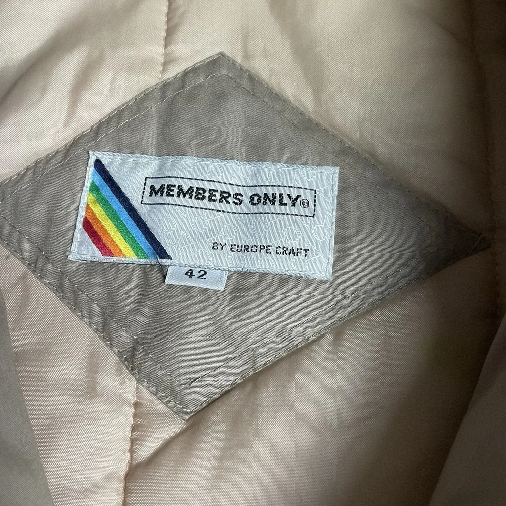 Members Only Men's Classic Racer Jacket Tan‎ Insulated Warm Size 42